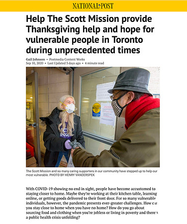 National Post feature of The Scott Mission